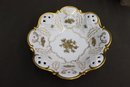 Vintage Reichenbach Porcelain Footed Bowl With Gold Floral Motif