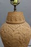 Vintage Botanic And Blossom Relief Terracotta Ginger Jar Lamp
