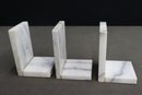Three Marble Right Angle Bookends
