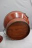 Antique Chinese Red Lacquered Staved Beech Rice Tub From Zhejiang Province, With COA