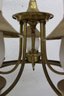 Vintage Brass Wagon Wheel Hurricane Lantern Chandelier