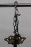Superb Vintage Sculptural Brass Grape Vine Scroll 3 Arm Chandelier