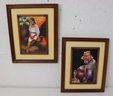 Two Doublewood Framed Scenic Portraits Of Latino Woman And Man