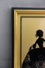 Vintage Romantic Silhouette Prints 'The Dance' And 'at The Garden Gate', Framed