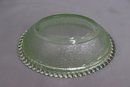 Vintage Depression Glass Light Green Hen On Nest With Hobnail Bead Rim Covered Dish