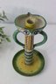 Vintage 1984 Hand Made Hand Painted Candle Holder Ceramic Art Italy