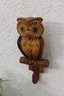Rustic Craft Wooden Hungarian Wall Owl With Hook And Painted Chicken Letter Holder