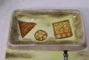 Whimsical Two Section Wine And Cheese And Cracker Tray