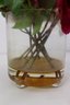 Bunch Of Faux Chinese Peony Bouquet In Cylinder Glass Vase