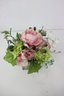 Artificial Common Peony Bouquet In Square Glass Vase