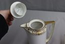 Antique Noritake Coffee Pot & Demitasse Cups/Saucers In Christmas Ball Pattern 175 Nippon Maruki Spoke Mark