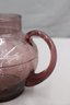 Crownford Giftware Embossed Bow & Flowers Pattern Amethyst Purple Glass Pitcher