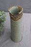 Craft Pottery Stoneware Bamboo Shaped Vase With Textured Irregular (not Broken) Rim