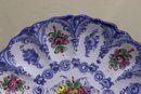 Vintage Hand Painted Floral Vestal Alcobaca Portugal Scalloped Plate