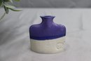 Earth Sky Pottery ESP Handmade Slab Signed Bloom Blue Art Pottery Mini Vase