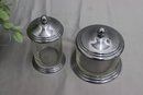 Pair Of Clear Bath Organizer Canisters