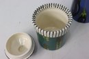 Group Of 4 Droll Designs Painted Ceramic Lidded Kitchen Canisters