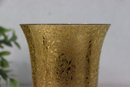 Vintage Glastonbury Lotus Glass Gold Daisy Fields Vase
