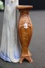Vintage Portuguese Bisque Porcelain Rocha Small Figurine Elegant Lady With Fan