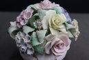 Gorgeous Vintage Pastel Flower Bouquet And Vase Figurine - Adderley Fine Bone China  England