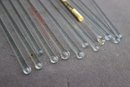 Group Lot Of 12 Vintage Glass Red Ball Topped Swizzle Sticks