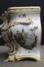 Extravagant Porcelain Commode Miniature With Working Drawers And Watteau Scenes