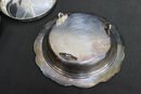 Group Lot Of Silver Plate And Mixed Metal Trays And Tableware