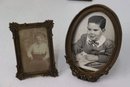 Group Lot Of Vintage Black & White Photos In Variety Of Vintage Frames