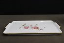 Hertel-Jacob White And Gold With Pink Flowers Porcelain Tray
