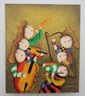 Musical Sextet, J. Roybal Factory Art Reproduction Original Oil On Canvas