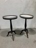 Pair Of French  Marble Top Oval  Stands  With Brass Gallery