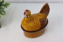 Vintage Portuguese Ceramic Hen Shaped Egg Holder/Lidded Tureen