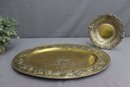 Pair Of Gold Plated Trays
