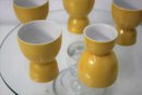 Five MCM Yellow And White Double Cup Poached Egg Cups
