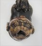 Chinese Carved Stone Howling Foo Dog Censer - Multiple Small Chips On Edges Of Removable Head