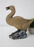 Chinese  Style Ceramic  Duck Decoy/Statuette With Blue Glaze Base