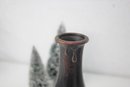 Japanese Patinated Bronze-tone Reed & Flower Chabana Style Vase