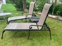 Pair Of Lounge Chairs With Round Table