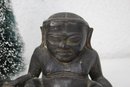 Vintage Cast Bronze Tibetan Baby Buddha In Seated Meditation