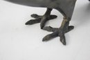 Two Japanese  Style Cast Iron Birds In Action Statuettes