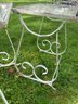 Pair Of Wrought Iron Patio Glass Top Stands