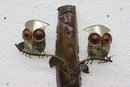 Metal Owl Sign Hong Kong Enesco VTG 1976 Mid Century 'Welcome To Our Home' Art
