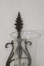 Pair Of  Rustic Wrought Iron And Inverted Bell Glass Candle Wall Sconces