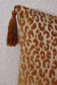 Two Leopard Weave Square Throw Pillows With Tassels