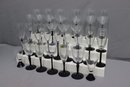 29 Pcs Luminarc, France Black Tulip Base Stemware / Wine Glasses