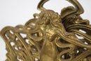 Vintage Art Nouveau Figural Brass Letter Holder