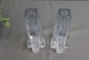 Pair Of  Lenox Ovations Crystal Candle Holders