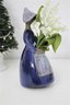 Swedish Ceramic Blue Dress And White Bonnet Maiden Vase, Designed By Elsi Bourelius