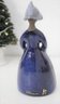 Swedish Ceramic Blue Dress And White Bonnet Maiden Vase, Designed By Elsi Bourelius