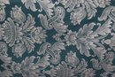Partial Roll Of Two-Tone Green Floral Damask Fabric